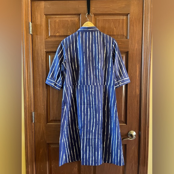 Marimekko Shirt Dress Piccolo Stripes Blue and White Size 40  (Medium) - Picture 6 of 15
